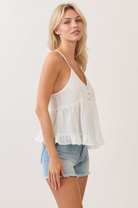 RUFFLE HEM CAMI TOP