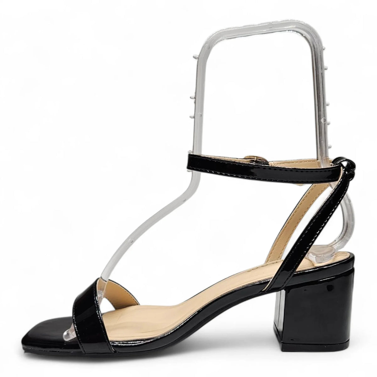 CAPTION OPEN TOE ANKLE STRAP BLOCK HEEL SANDALS