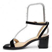 CAPTION OPEN TOE ANKLE STRAP BLOCK HEEL SANDALS