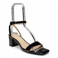 CAPTION OPEN TOE ANKLE STRAP BLOCK HEEL SANDALS