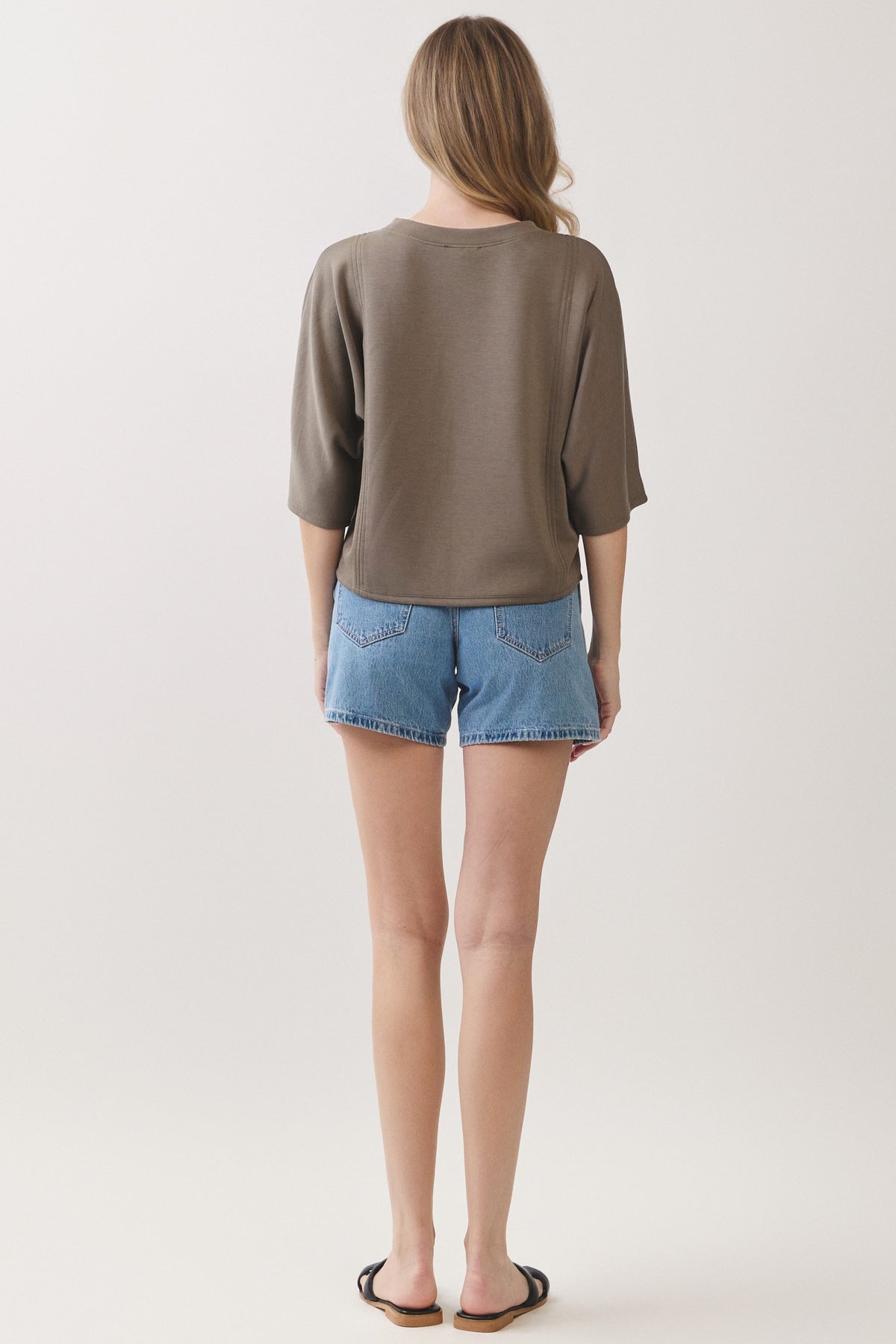 CREW NECK DOLMAN SLEEVE SWEATER