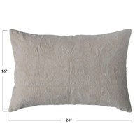 COTTON LUMBAR PILLOW W/ EMBROIDERED PAISLEY PATTERN