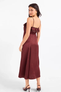 CEREMONY LACE TRIM MIDI DRESS