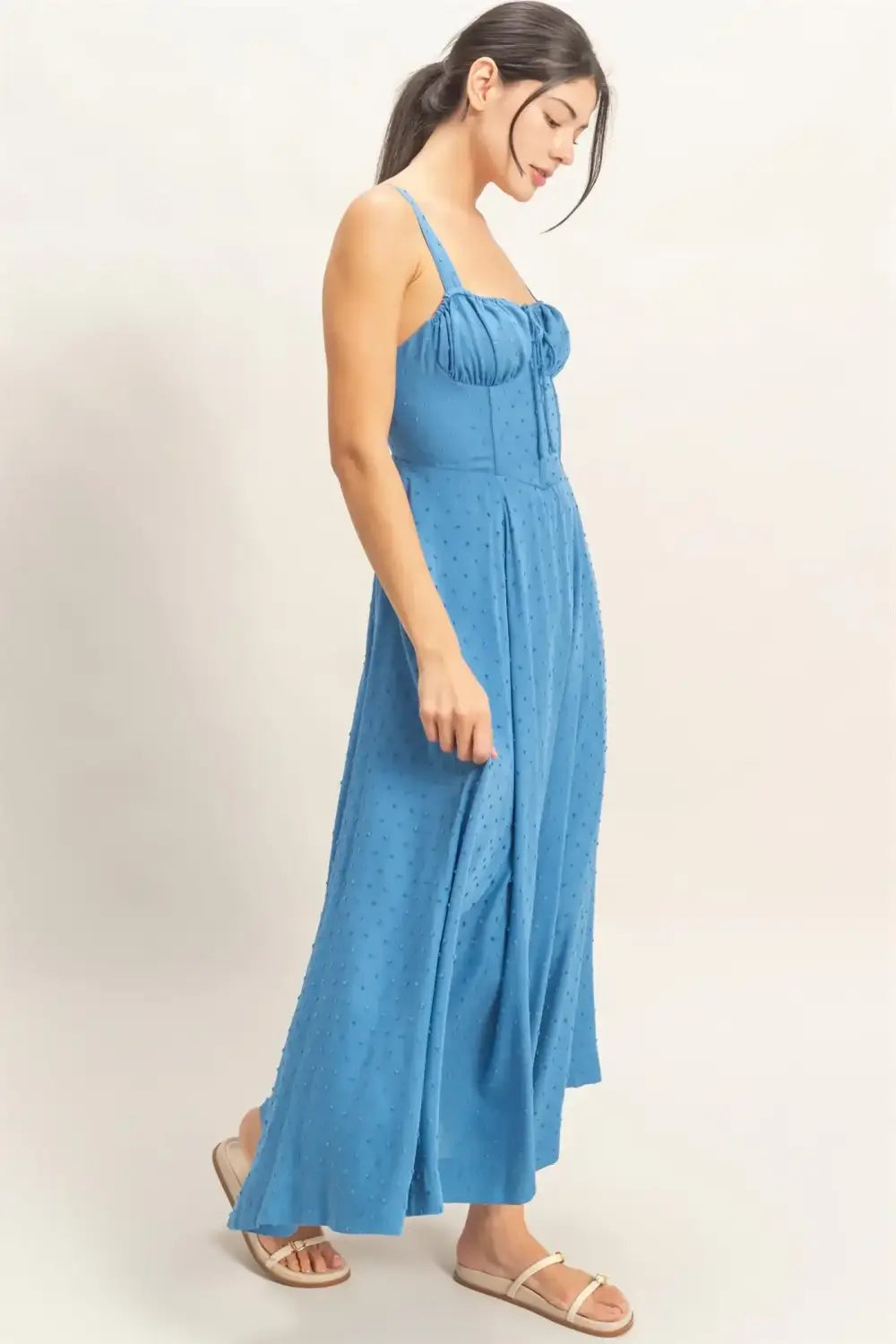 The dress that does it all: our boned tie back maxi dress