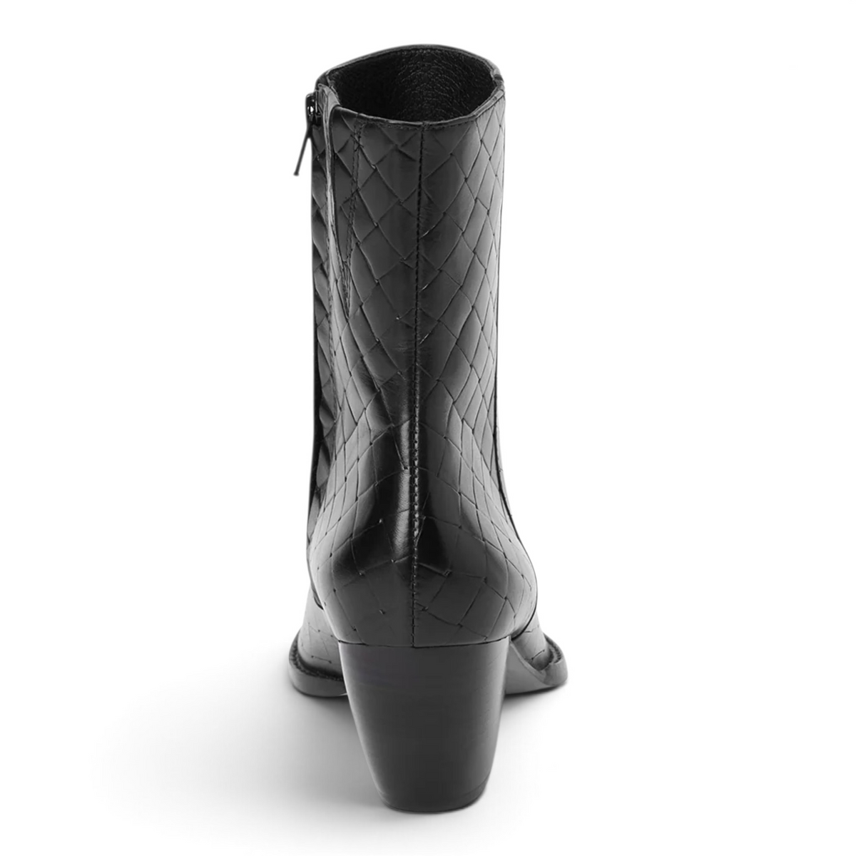 CATY LEATHER POINTED TOE WESTERN ANKLE BOOTIES