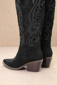 GIADA EMBROIDERED KNEE HIGH WESTERN COWGIRL BOOTS