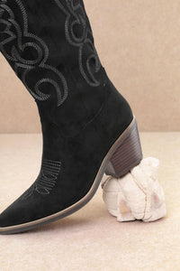 GIADA EMBROIDERED KNEE HIGH WESTERN COWGIRL BOOTS