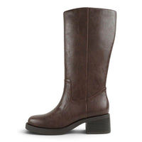 BELVIN WOMEN'S SQUARE TOE KNEE HIGH BLOCK HEEL BOOTS