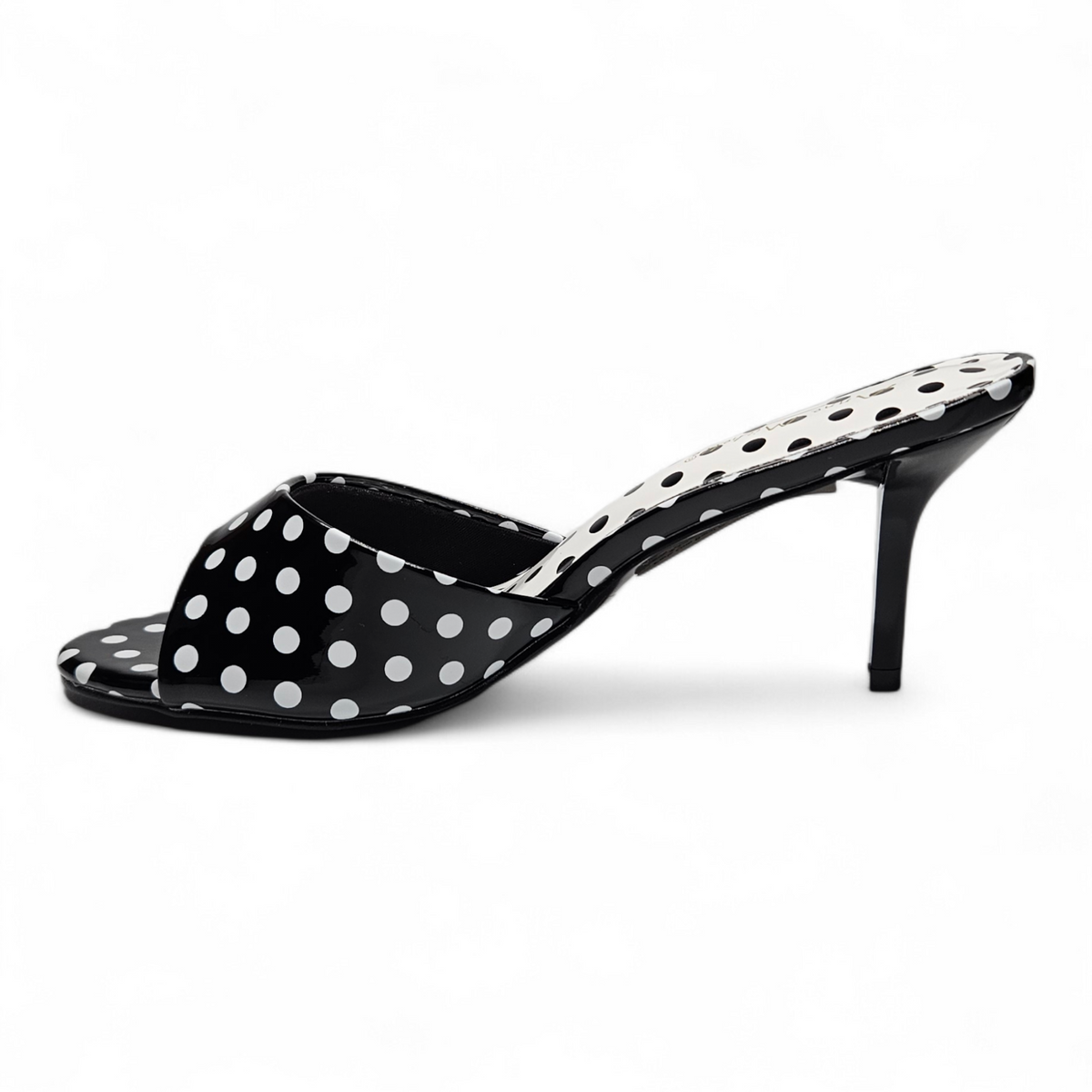 PARIS OPEN TOE SINGLE BAND STILETTO MULE HEELS