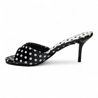 PARIS OPEN TOE SINGLE BAND STILETTO MULE HEELS