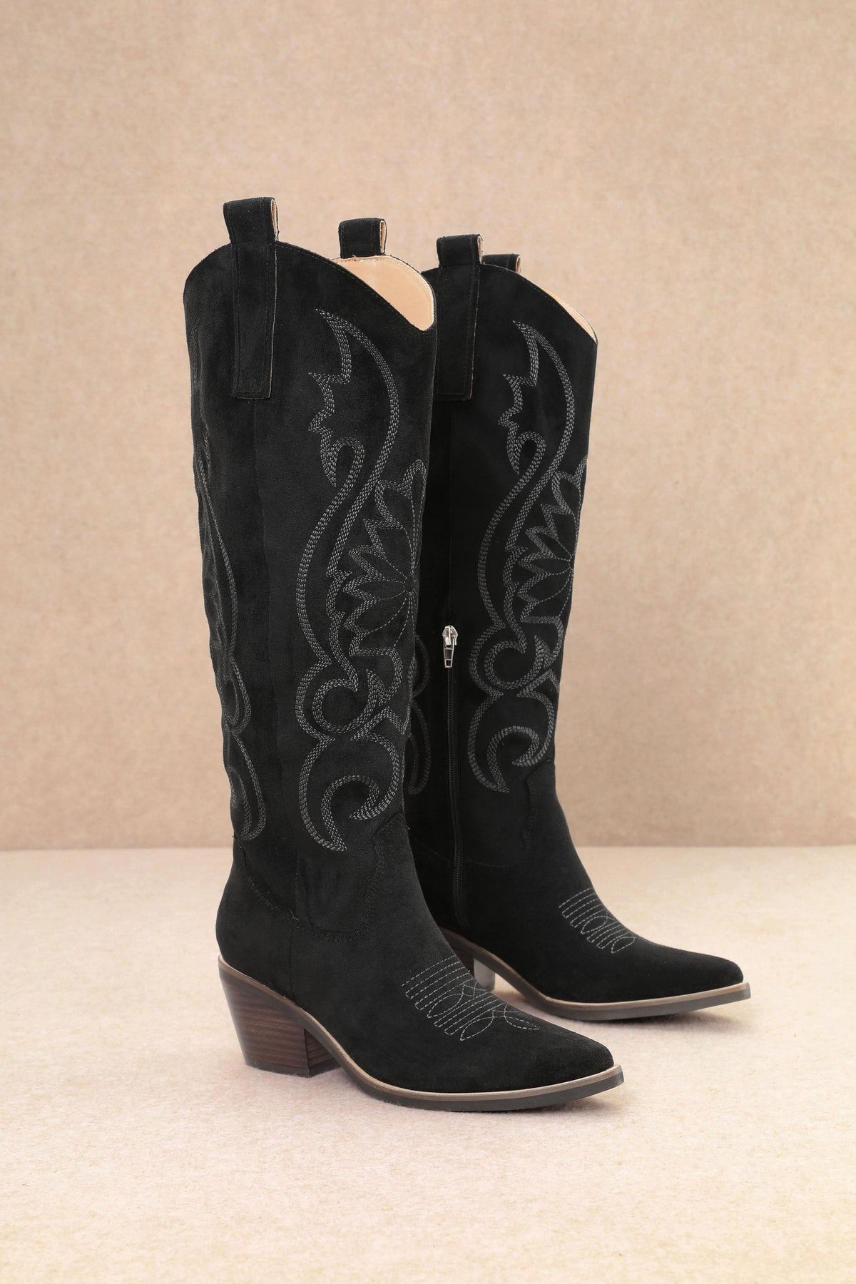 GIADA EMBROIDERED KNEE HIGH WESTERN COWGIRL BOOTS