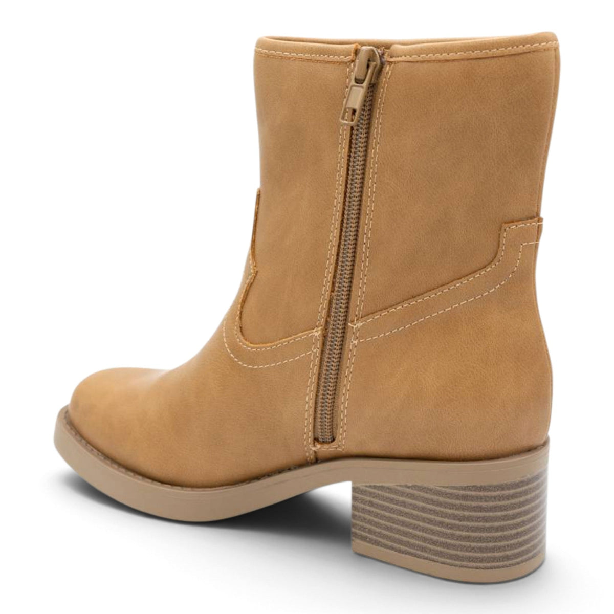 WESTERN STITCH SQUARE TOE BLOCK HEEL ANKLE BOOTIES