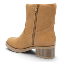 WESTERN STITCH SQUARE TOE BLOCK HEEL ANKLE BOOTIES