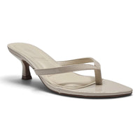 SLOANE POINTED TOE THONG KITTEN HEEL SANDALS