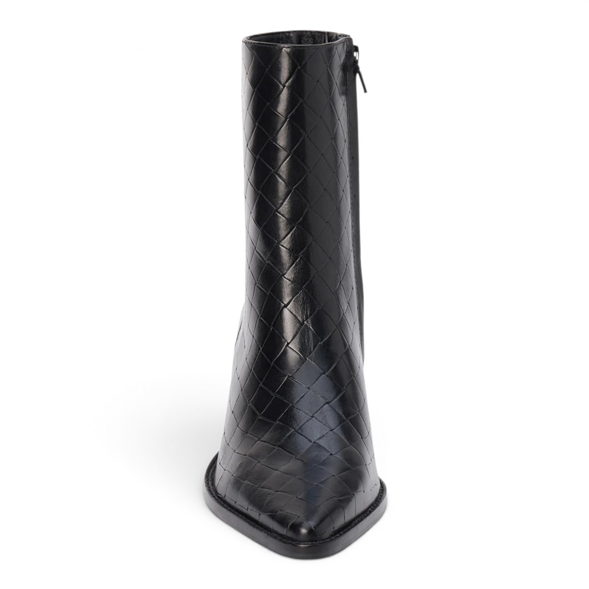 CATY LEATHER POINTED TOE WESTERN ANKLE BOOTIES