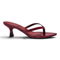 SLOANE POINTED TOE THONG KITTEN HEEL SANDALS