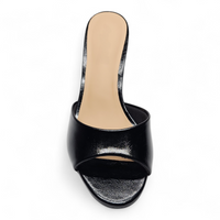 PARIS OPEN TOE SINGLE BAND STILETTO MULE HEELS