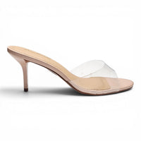 PARIS OPEN TOE SINGLE BAND STILETTO MULE HEELS