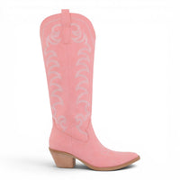 FAYE EMBROIDERED FAUX SUEDE WESTERN COWGIRL BOOTS