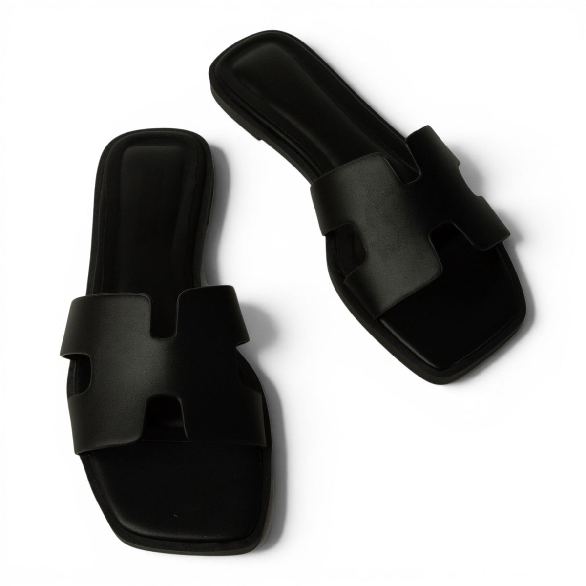 KNIT H BAND FLAT SLIDE SANDALS