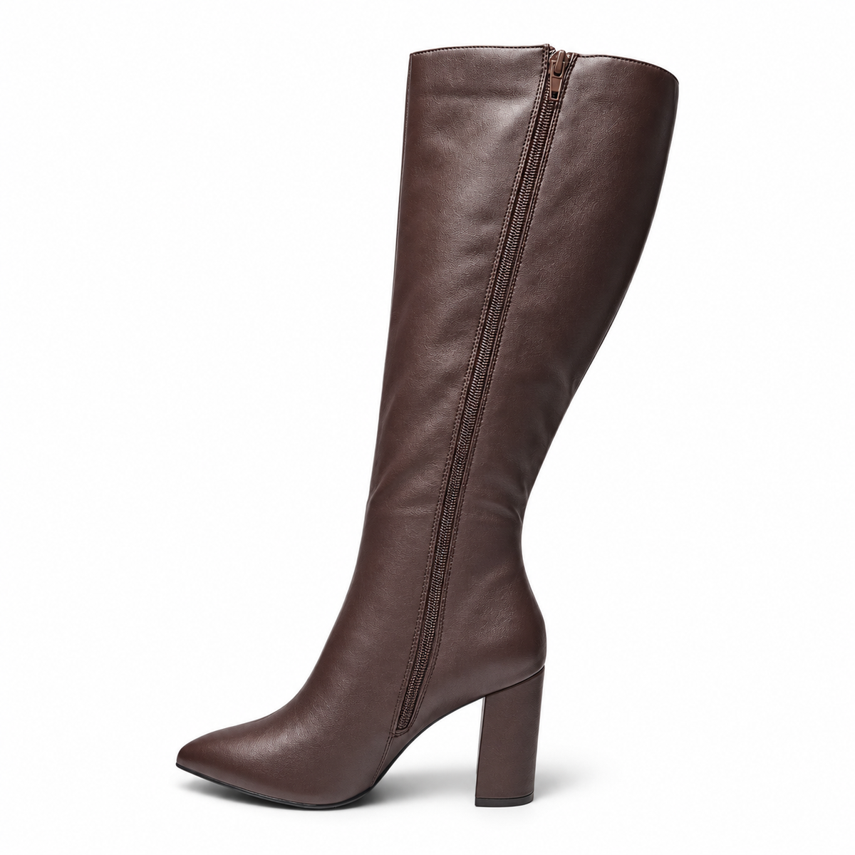BELLEFLEUR POINTED TOE BLOCK HEEL KNEE HIGH BOOTS