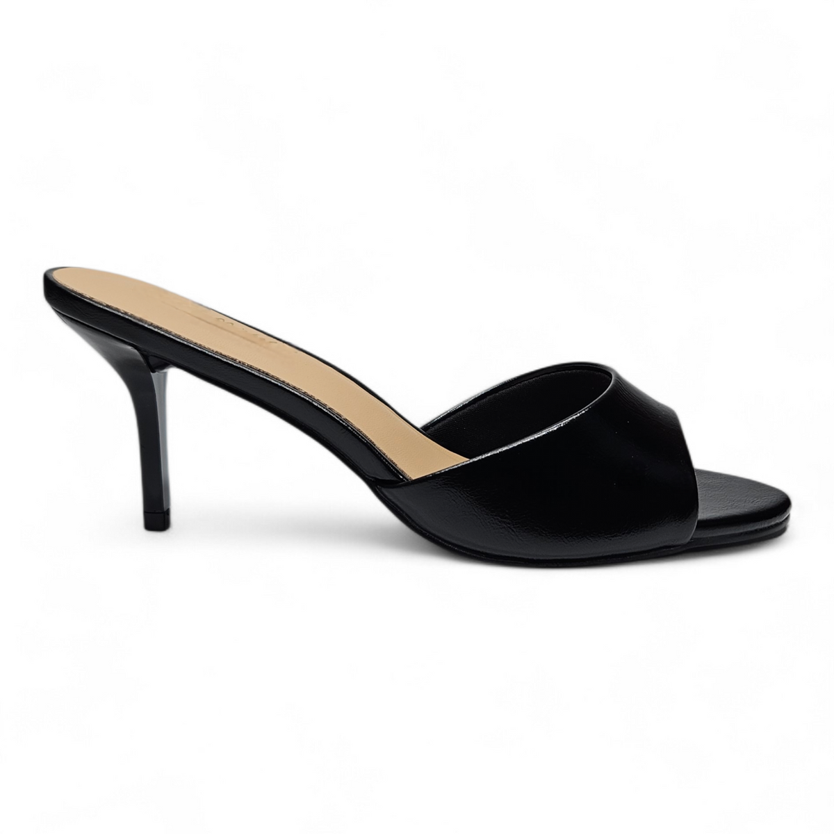 PARIS OPEN TOE SINGLE BAND STILETTO MULE HEELS