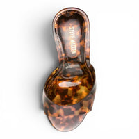 STEVE MADDEN KENDRIX TORTOISE PRINT SLIDE HEELS