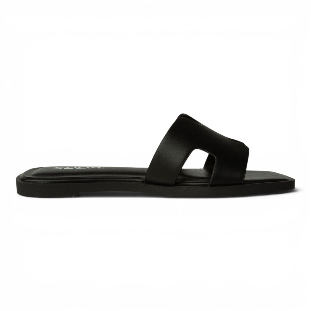 KNIT H BAND FLAT SLIDE SANDALS