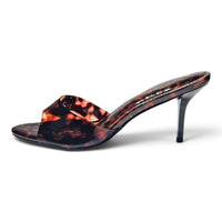 PARIS OPEN TOE SINGLE BAND STILETTO MULE HEELS