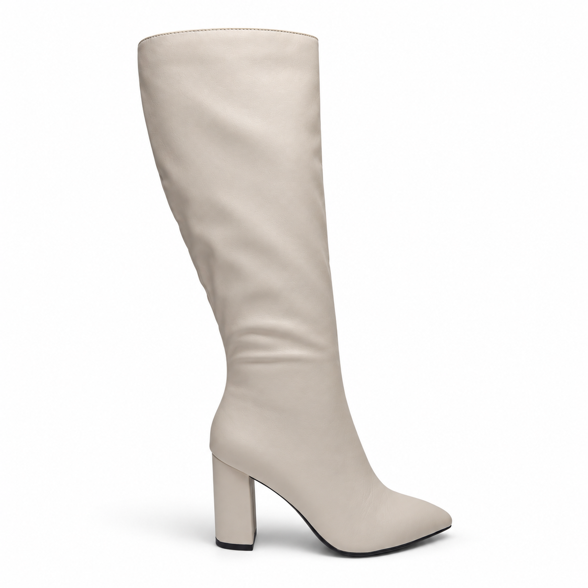 BELLEFLEUR POINTED TOE BLOCK HEEL KNEE HIGH BOOTS