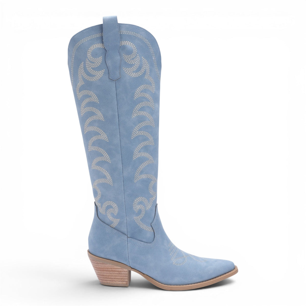 FAYE EMBROIDERED FAUX SUEDE WESTERN COWGIRL BOOTS