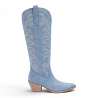 FAYE EMBROIDERED FAUX SUEDE WESTERN COWGIRL BOOTS