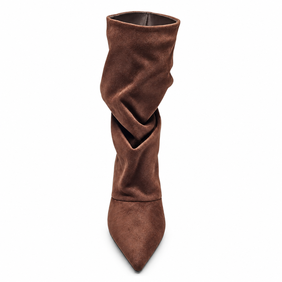 JESSICA BROWN SLOUCH POINTED TOE KITTEN HEEL BOOTIES