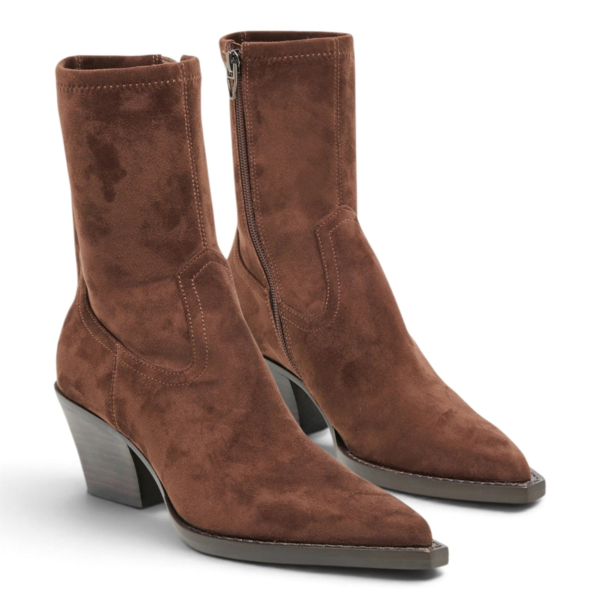 DOLCE VITA RUTGER POINTED TOE BLOCK HEEL LEATHER BOOTS