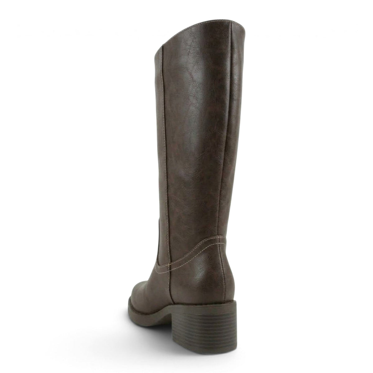 BELVIN WOMEN'S SQUARE TOE KNEE HIGH BLOCK HEEL BOOTS