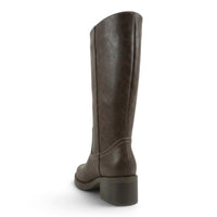BELVIN WOMEN'S SQUARE TOE KNEE HIGH BLOCK HEEL BOOTS