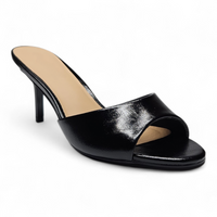 PARIS OPEN TOE SINGLE BAND STILETTO MULE HEELS
