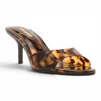 STEVE MADDEN KENDRIX TORTOISE PRINT SLIDE HEELS