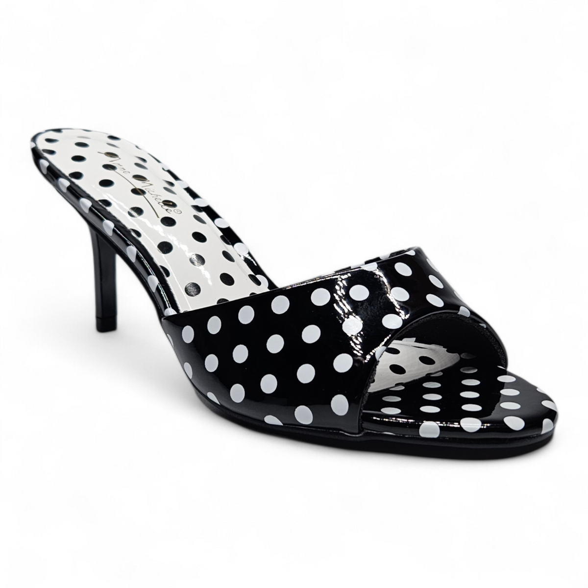 PARIS OPEN TOE SINGLE BAND STILETTO MULE HEELS