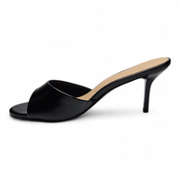 PARIS OPEN TOE SINGLE BAND STILETTO MULE HEELS