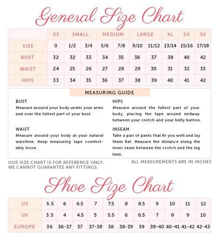 Clothing Size Chart 