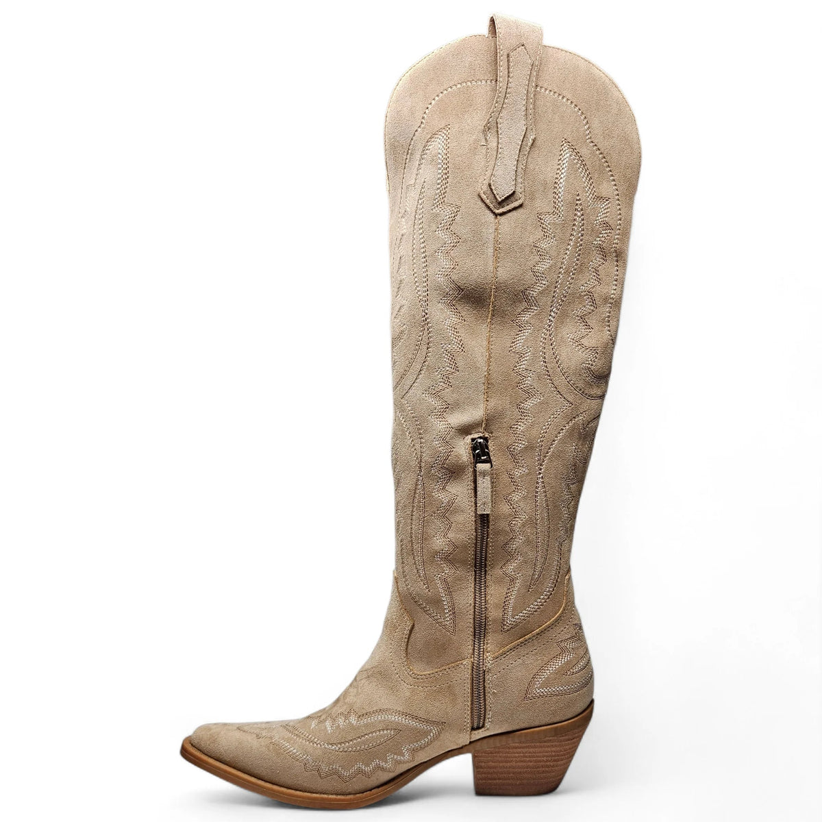 TESS POINTED TOE WESTERN STITCHED TALL COWGIRL BOOTS