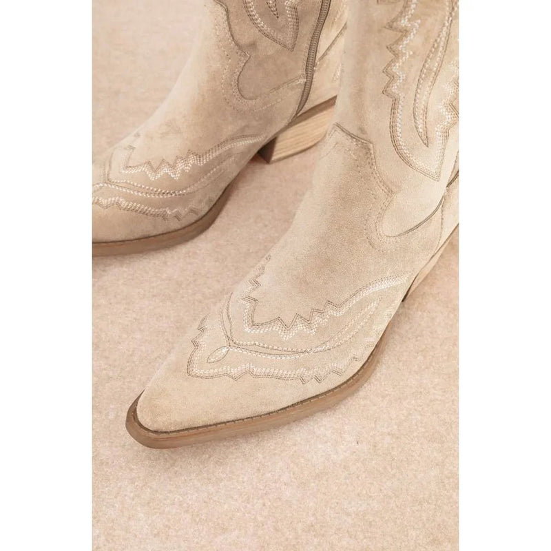 TESS POINTED TOE WESTERN STITCHED TALL COWGIRL BOOTS