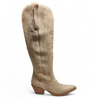 TESS POINTED TOE WESTERN STITCHED TALL COWGIRL BOOTS