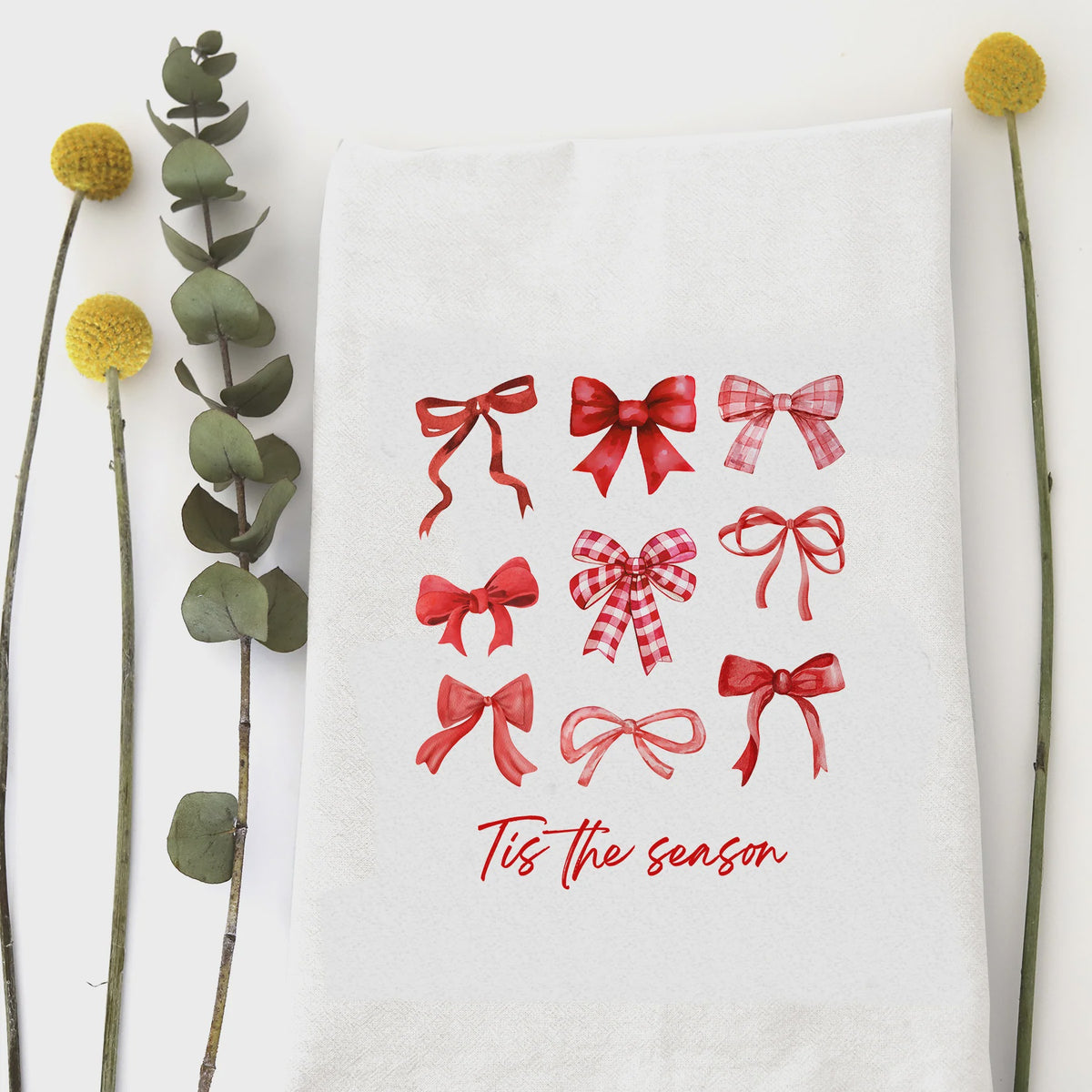 TIS THE SEASON HUMOROUS  HAND TEA TOWEL