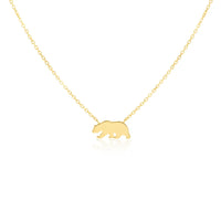14k Gold California Bear Pendant Necklace with Delicate Chain