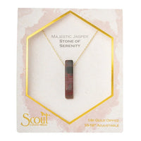 14k gold dipped semi precious jasper rectangular pendant necklace