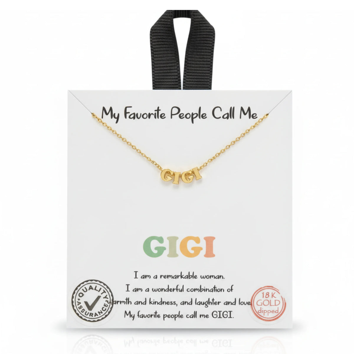 18k gold plated Gigi Golden Spirit Necklace with interlocking letter design