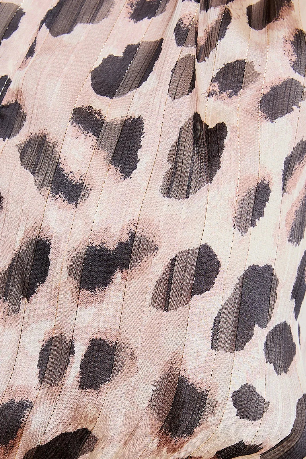 Animal print fabric with gray spots on pale pink for a Women’s Boho Chic V-Neck Dress