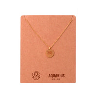 Gold Aquarius Zodiac Sign Necklace showcasing the elegance of the Aquarius zodiac